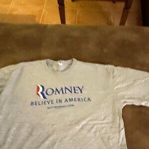 Mitt Romney Gray Short Sleeve Tee with Graphic Print
